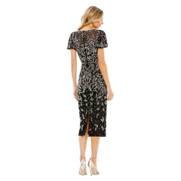 Mac‎ Duggal 5727 Elegant Beaded Sequin Embellished Midi Dress Size 12 $498 - Picture 3 of 7